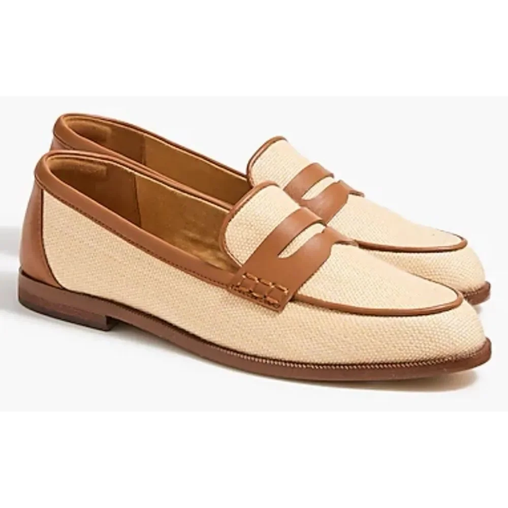 J. Crew Woven loafers in Natural Raffia